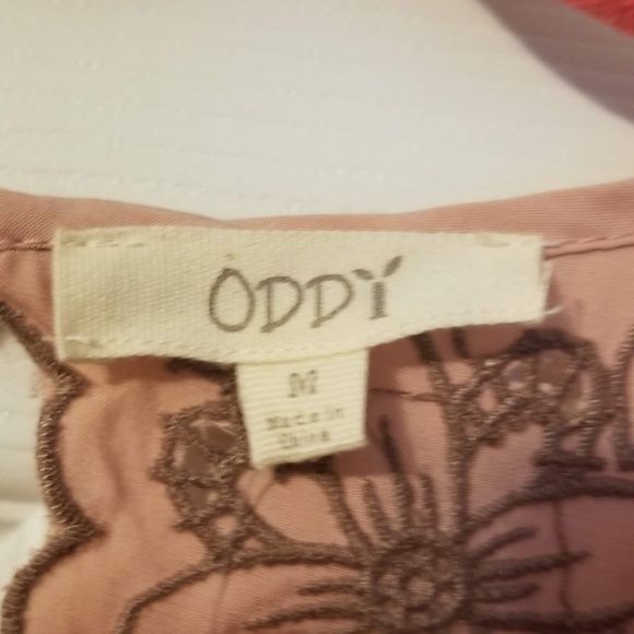 Womens ODDY Pinky-Mauve Dress Size M Keyhole Back - Picture 2 of 4